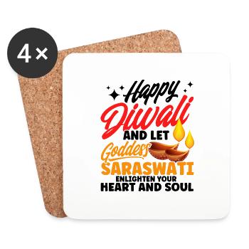 Diwali Hindus Sikh Festival of Lights Gift - Coasters (set of 4) - white - Front