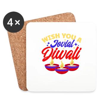 Diwali Hindus Sikh Fest der Lichter Geschenk - Untersetzer (4er-Set) - Weiß - Vorne