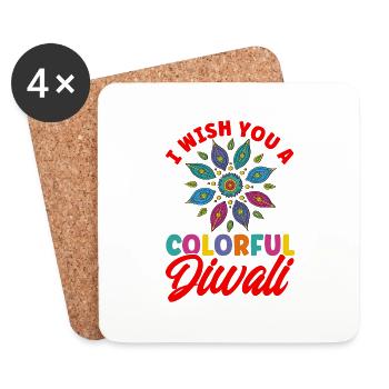 Diwali Hindus Sikh Festival of Lights Gift - Coasters (set of 4) - white - Front