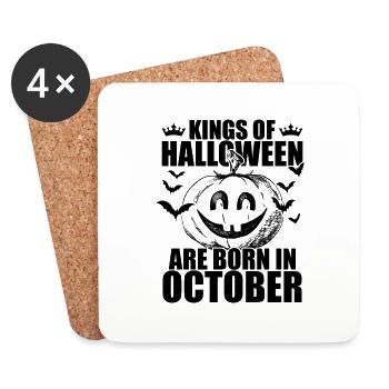 King of Halloween are born in October - Coasters (set of 4) - white - Front
