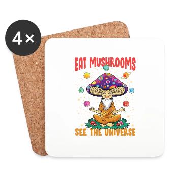 Eat Mushrooms See The Universe - Untersetzer (4er-Set) - Weiß - Vorne