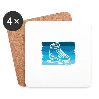 Désolé, je ne peux pas avoir de plans avec mes patins à glace Skat - Dessous de verre (lot de 4) - blanc - Devant