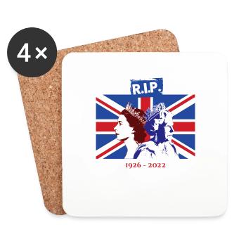 RIP - Königin Elizabeth II. - Das Ende einer Ära - Untersetzer (4er-Set) - Weiß - Vorne