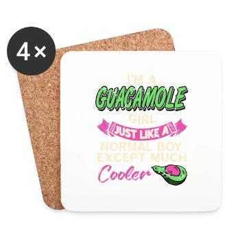 Je suis une fille guacamole comme une fille normale mais plus cool - Dessous de verre (lot de 4) - blanc - Devant