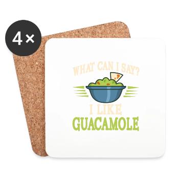 Que puis-je dire? J’aime Guacamole Drôle d’amoureux du Guac - Dessous de verre (lot de 4) - blanc - Devant