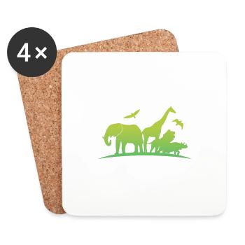 Je suis né pour sauver les animaux Bien-être animal Changement climatique - Dessous de verre (lot de 4) - blanc - Devant