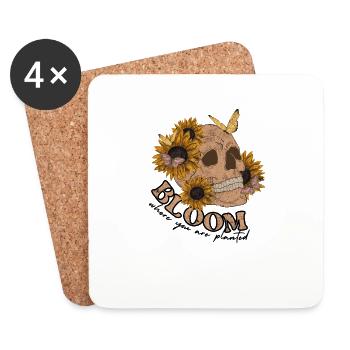 bloom where you are planted Regenbogen Blühen - Untersetzer (4er-Set) - Weiß - Vorne