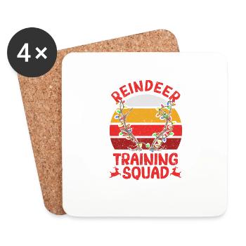 Team Runner Christmas Light Running Reindeer - Coasters (set of 4) - white - Front