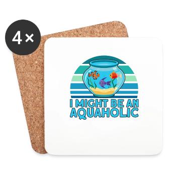 Aquarist Fish Keeper Hobby Aquarium Fish Keeper - Coasters (set of 4) - white - Front