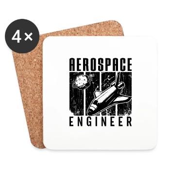 Aerospace Engineer Rocket Space Engineering Ship - Untersetzer (4er-Set) - Weiß - Vorne
