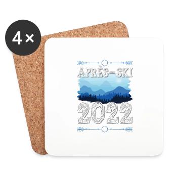 Apres SKi 2022 - Dessous de verre (lot de 4) - blanc - Devant