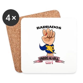 Barbados Girl Unbreakable I Patrimoine de la Barbade - Dessous de verre (lot de 4) - blanc - Devant
