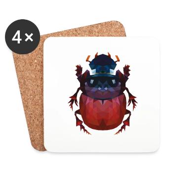 Beetle Oxysternon - Coasters (set of 4) - white - Front