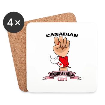 Canadian Girl Unbreakable I Canadian Heritage I - Untersetzer (4er-Set) - Weiß - Vorne