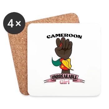 Cameroon Girl Unbreakable I Cameroon Heritage - Coasters (set of 4) - white - Front