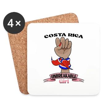 Costa Rica Girl Unbreakable I Heritage Costa Rica - Untersetzer (4er-Set) - Weiß - Vorne