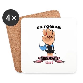 Fille estonienne incassable I Héritage estonien I - Dessous de verre (lot de 4) - blanc - Devant