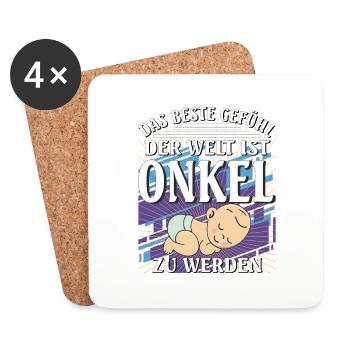 DAS BESTE GEFÜHL DER WELT IST ONKEL ZU WERDEN - Untersetzer (4er-Set) - Weiß - Vorne