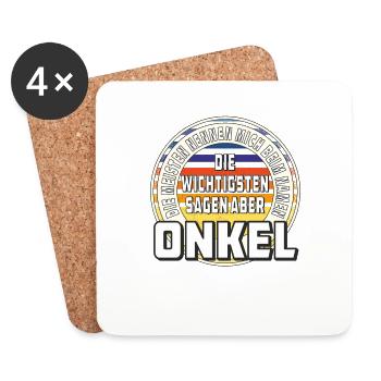 DIE WICHTIGSTEN SAGEN ABER ONKEL - Untersetzer (4er-Set) - Weiß - Vorne