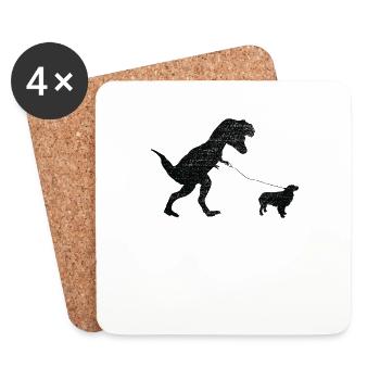 Vintage T-Rex - Dessous de verre (lot de 4) - blanc - Devant