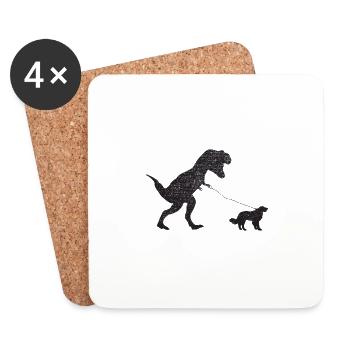 Vintage T-Rex - Dessous de verre (lot de 4) - blanc - Devant