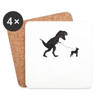 Vintage T-Rex - Untersetzer (4er-Set) - Weiß - Vorne
