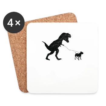 Vintage T-Rex - Coasters (set of 4) - white - Front