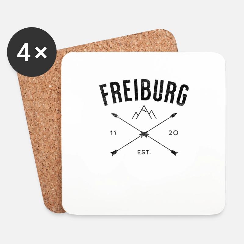 Freiburg Schwarzwald Motiv Freiburger - Untersetzer (4er-Set) - Weiß