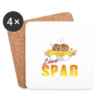 I Just Freaking Love SPAG Cute Retro Spaghetti - Coasters (set of 4) - white - Front