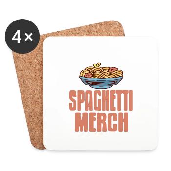 This Is My Spaghetti Merch Cool Retro Spag Lover - Untersetzer (4er-Set) - Weiß - Vorne