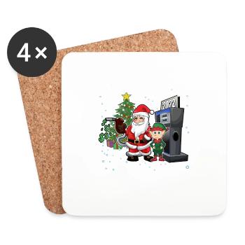 Funny High Gas Prices Xmas, What the Elf - Coasters (set of 4) - white - Front