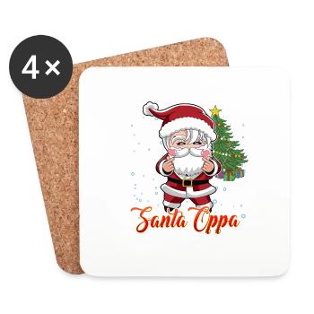 K-Pop Idol Santa Christmas K-Pop - Coasters (set of 4) - white - Front