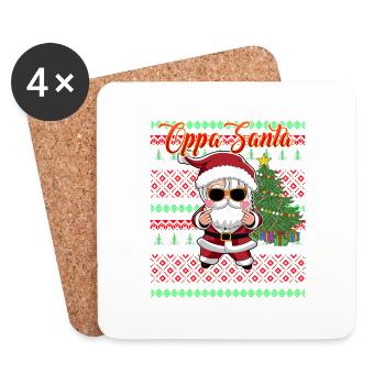 Oppa Santa Claus Korean Pop Christmas - Coasters (set of 4) - white - Front