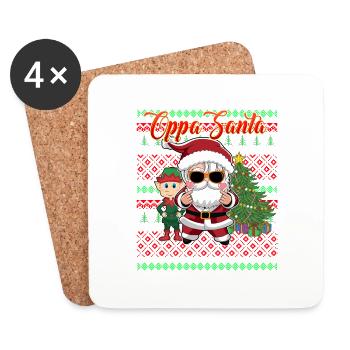 Meet Oppa Santa the K Pop Idol Santa - Coasters (set of 4) - white - Front