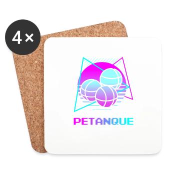 Retro Vintage Classic Petanque Player - Coasters (set of 4) - white - Front