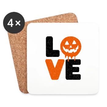 Halloween Love Lustiger Spruch Sprüche - Untersetzer (4er-Set) - Weiß - Vorne