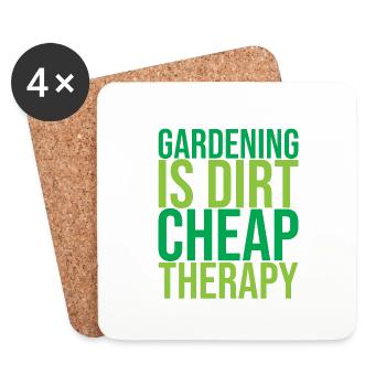 Gardening Is Dirt Cheap Therapy 2 - Coasters (set of 4) - white - Front