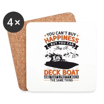 Je ne peux pas acheter de la chance, mais un bateau de pont - Dessous de verre (lot de 4) - blanc - Devant