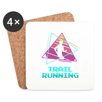 Retro Vintage Classic Trail Running Runner - Dessous de verre (lot de 4) - blanc - Devant