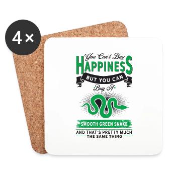 You Can Buy A Smooth Green Snake - Coasters (set of 4) - white - Front
