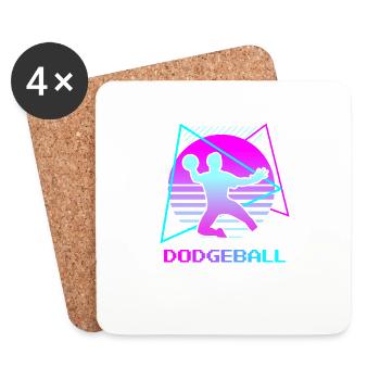 Retro Vintage Classic Dodgeball Player - Untersetzer (4er-Set) - Weiß - Vorne
