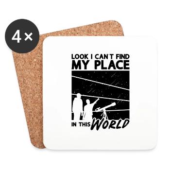 Regardez je ne trouve pas astronomie Space Stars Universe - Dessous de verre (lot de 4) - blanc - Devant