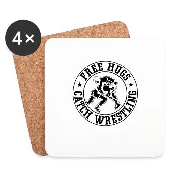 Free Hugs Catch Wrestling Fight Grappling Wrestler - Untersetzer (4er-Set) - Weiß - Vorne
