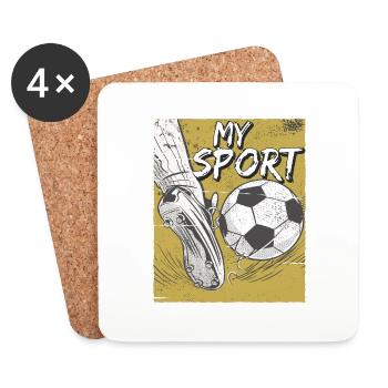 FUSSBALL MY SPORT - Untersetzer (4er-Set) - Weiß - Vorne