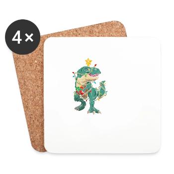 Dinosaure Fa Ra Ra Ra Rawr T-Rex Drôle - Dessous de verre (lot de 4) - blanc - Devant