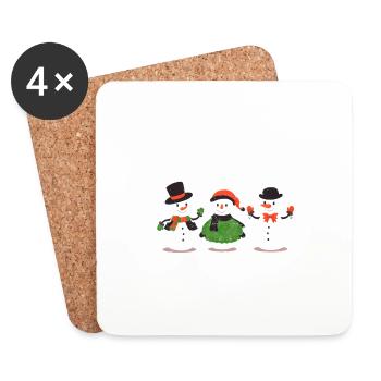Stay Frosty Lustiger Weihnachts-Pyjama Cooler - Untersetzer (4er-Set) - Weiß - Vorne