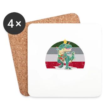 Dinosaurier Fa Ra Ra Ra Rawr T-Rex Lustige - Untersetzer (4er-Set) - Weiß - Vorne