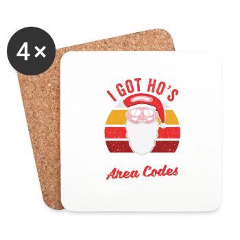 Christmas Santa Claus I have Hos in - Coasters (set of 4) - white - Front