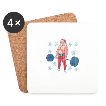Weihnachten Pyjamas Workout Gym Santa Claus No - Untersetzer (4er-Set) - Weiß - Vorne