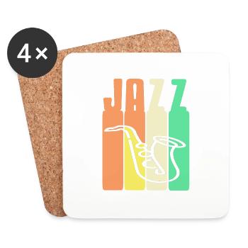Retro Vintage JAZZ Designs impressionnants pour les amateurs de jazz - Dessous de verre (lot de 4) - blanc - Devant